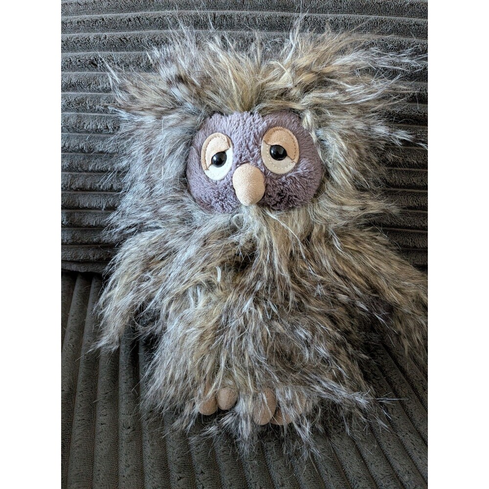 Jellycat London Orlando Owl Plush 10" Retired Mad Pets Shaggy Fuzzy Sleepy Bird